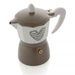 Cafetieră gri pentru 3 cești de cafea Brandani Hearbeat, maro