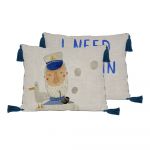Pernă decorativă cu amestec de in Little Nice Things Captain, 50 x 35 cm