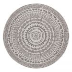 Covor adecvat pentru exterior NORTHRUGS Coron, ø 140 cm, gri-crem