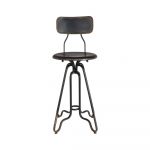 Scaun metalic Dutchbone Ovid, înălțime 88 cm, negru