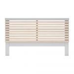 Tăblie de pat albă/în culoare naturală cu aspect de lemn de pin 146x100 cm Campus – Marckeric