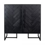 Dulap vinotecă cu aspect de lemn exotic neagră număr sticle 24, 100x100 cm Class - Dutchbone