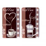 Set 2 protecții din sticlă pentru aragaz Maximex Coffee, 52 x 30 cm