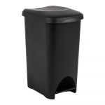 Coș cu pedală din plastic negru 40 l - Addis