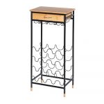 Suport pentru 16 sticle cu raft din bambus Wenko Loft