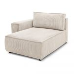 Modul pentru canapea crem cu tapițerie din catifea reiată (cu colț pe partea stângă ) Nihad modular – Bobochic Paris