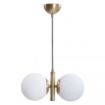 Lustră alb-auriu cu abajur din sticlă ø 15 cm Monera – Squid Lighting