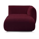 Modul pentru canapea burgundy cu tapițerie din catifea reiată (cu colțar pe partea dreaptă) Lecomte – Bobochic Paris