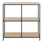 Etajeră neagră în decor de stejar 77x78 cm Seaford - Actona