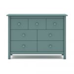 Comodă pentru copii în culoarea petrolului joasă din lemn de pin 110x80 cm Max – Marckeric