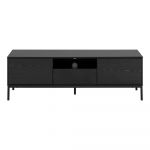 Masă TV neagră în decor de frasin 140x45 cm Seaford - Actona