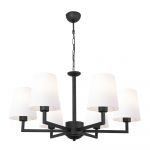 Lustră metalică cu abajur alb Opviq lights Christina, negru