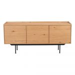 Comodă în culoare naturală joasă cu aspect de lemn de stejar 160x74 cm Brewerton - Rowico