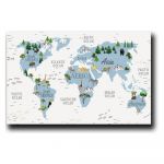Tablou pentru copii 45x70 cm Map – Wallity