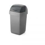 Coș de gunoi Addis Roll Top, 22,5 x 23 x 42,5 cm, gri