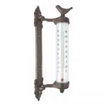 Termometru cu păsări din fontă Esschert Design Bird, înlălțime 27,3 cm