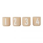 Set de 4 cești din imitație de porțelan Design Letters, 0,5 l