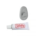 Set 2 cârlige și adeziv Metaltex Grey