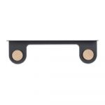 Raft de perete din oțel și detalii din lemn de stejar, cu 2 cârlige Gazzda Hook, lungime 50 cm, negru