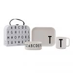 Set de luat masa pentru copii din 3 piese cu valiză Design Letters Classics T