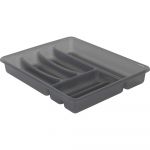 Organizator sertar pentru tacâmuri din plastic gri 39 x 32 cm Basic - Rotho