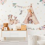 Autocolante de perete pentru camera copiilor Ambiance Rabbits Woodland