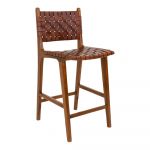 Scaun de bar maro lemn masiv de tec 101 cm Perugia – House Nordic