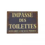 Semn 21x15 cm Impasse Des Toilettes – Antic Line