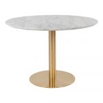 Masă de dining rotundă cu blat cu aspect de marmură ø 110 cm Bolzano – House Nordic