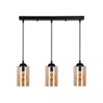 Lustră neagră cu abajur din sticlă 10x55 cm Bistro – Candellux Lighting