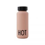 Sticlă termos Design Letters Hot, 500 ml, roz prăfuit