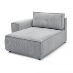 Modul pentru canapea gri deschis cu tapițerie din catifea reiată (cu colț pe partea stângă ) Nihad modular – Bobochic Paris