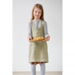 Șorț din in pentru copii Linen Tales Pinafore, 72 x 45 cm, verde