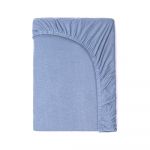 Cearșaf elastic din bumbac pentru copii Good Morning, 70 x 140/150 cm, albastru