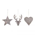 Set 3 decorațiuni suspendate Côté Table Christmas Ecorce