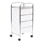 Etajeră pe roți din plastic alb-argintiu 33x79 cm – Premier Housewares