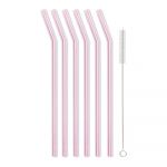 Set 6 paie din sticlă Vialli Design, lungime 23 cm, roz