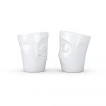 Set 2 căni din porțelan 58products Cheery & Baffled, alb