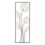 Decorațiune suspendată metalică Mauro Ferretti Luxy -B-, 31 x 90 cm, motive frunze