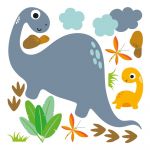 Autocolant de perete Ambiance Cute Blue Dinosaur