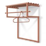 Cuier de perete roz somon cu raft din metal Rizzoli – Spinder Design