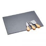 Set cuțite brânzeturi și tocător din ardezie Master Class, 35 x 25 cm
