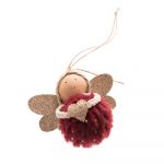 Decorațiune de agățat din material textil Dakls Angel, 9 cm, roșu