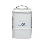 Cutie metalică pentru ceai Kitchen Craft Nostalgia, gri, înălțime 17 cm