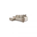 Colțar bej extensibil cu tapițerie din catifea reiată (colț variabil) Lazy Lukka – Miuform