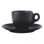 Ceașcă cu farfurie din ceramică Maxwell & Williams Caviar, 80 ml, negru