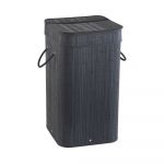 Coș de rufe din bambus Sapho Tatami, negru