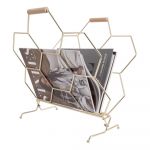 Suport din metal pentru reviste PT LIVING Honeycomb, auriu
