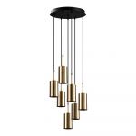 Lustră de 7 becuri Opviq lights Kem Tube, auriu