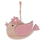 Set 3 decorațiuni suspendate din lemn Dakls Hummingbird, roz